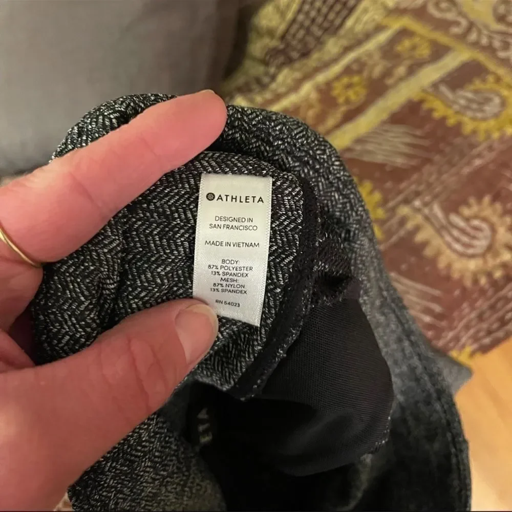 Athleta Herringbone Mercer Tights Leggings Gray S - Picture 8 of 9